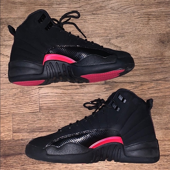 jordan 12 black rush pink
